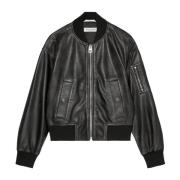 Marc O'Polo Läder blouson regular Black, Dam