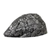 Dolce & Gabbana Blommig Jacquard Newsboy Cap Black, Herr