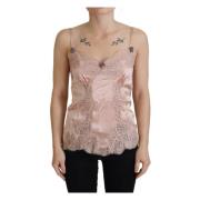 Dolce & Gabbana Elegant Rosa Silkeunderklder Topp Pink, Unisex