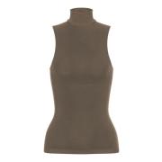 Philosophy di Lorenzo Serafini Khaki Ärmlös Roll-Neck Sweater Brown, D...