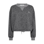 Co'Couture Tie Leo CropCC Sweatshirt Gray, Dam