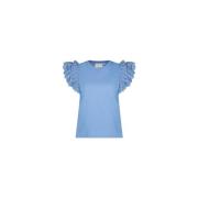 FABIENNE CHAPOT Fjäril Ärm Bomull T-shirt Blue, Dam