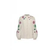 Fabienne Chapot Blommig Broderad Blus White, Dam