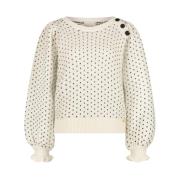 FABIENNE CHAPOT Love Ballongärm Pullover White, Dam