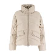 Peserico Jewelled Down Jacket Beige, Dam