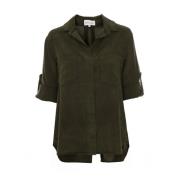 Bella Dahl Blus med splitt bak Green, Dam