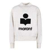 Isabel Marant Étoile Logo Bomulls Sweatshirt Fw24 Oversized Polo Beige...