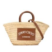 Jimmy Choo Pre-owned Pre-owned Raffia handvskor Beige, Dam