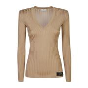 Elisabetta Franchi Beige Sweatshirt Aw24 Dammode Beige, Dam