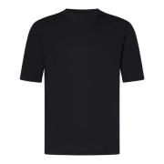 Malo Svart Ribbad Crewneck T-shirts och Polos Black, Herr