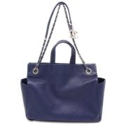 Chanel Vintage Pre-owned Laeder totevskor Blue, Dam