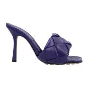 Bottega Veneta Lila Lammskinn Vadderad Mule Purple, Dam