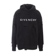 Givenchy Svart Oversized Hoodie med Dubbel Lagers Black, Herr