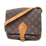 Louis Vuitton Vintage Pre-owned Tyg axelremsvskor Brown, Dam