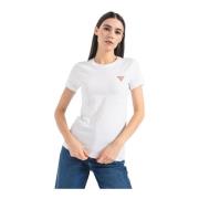 Guess Stretch T-shirt - Vit, Figursydd, Kort Ärm White, Dam