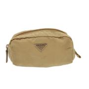 Prada Vintage Pre-owned Tyg kuvertvskor Beige, Dam