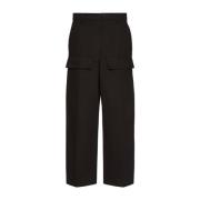 Valentino Garavani Canvas Wide Leg Svarta Byxor Black, Herr