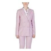 Sandro Ferrone Rosa V-ringad Blazer med Knäppning Pink, Dam