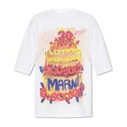 Marni T-shirt med tryck White, Dam