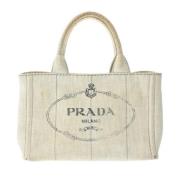 Prada Vintage Pre-owned Denim totevskor Beige, Dam