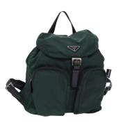 Prada Vintage Pre-owned Tyg ryggsckar Green, Unisex