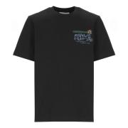 Casablanca Svart Bomull T-shirt med Pentathlon Print Black, Herr