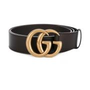 Gucci Double G Buckle Wide Belt Black, Dam