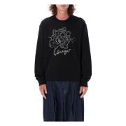 Kenzo Svart Tiger Crewneck Stickat Aw24 Black, Herr