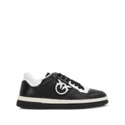 Pinko Svart Vit Kalvskinn Sneakers Black, Dam