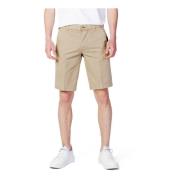 Blauer Beige Bomull Zip Shorts Beige, Herr