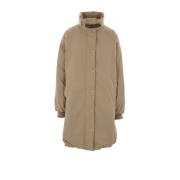 Brunello Cucinelli Beige Nylon Dunjacka med Hög Krage Brown, Dam