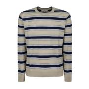 Maison Kitsuné Randig Bomullströja Blue, Herr