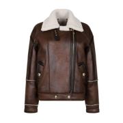 Elisabetta Franchi Brun Aviator Jacka Brown, Dam