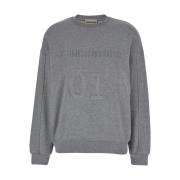 Semicouture Grå Crewneck Sweatshirt med Logo Print Gray, Dam