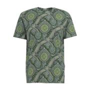 Etro Paisley Print Crew Neck T-shirt Green, Herr