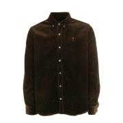 Ami Paris Klassisk Passform Corduroy Skjorta Brown, Herr