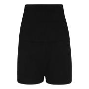 Max Mara Stickade Shorts med Flared Ben Design Black, Dam