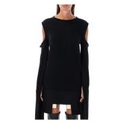 Rick Owens Cape Sleeve Stickad Klänning Black, Dam