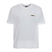 Jacquemus Ribbad Logotyp T-shirt White, Herr