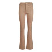 7 For All Mankind Coated Stretch Bootcut Byxor Beige, Dam