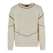 Emporio Armani Vanilla Crew-neck Wool Cotton Sweater Beige, Herr