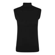 Max Mara Ull Ärmlös Turtleneck Tröja Black, Dam