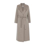 Max Mara Taupe Grå Ullrock Mélange Effekt Gray, Dam