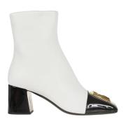 Balmain Svarta Ankelboots med Patentdetalj White, Dam