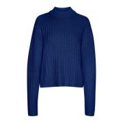 Kaffe Blå Pullover Tröja Kabess Stil Blue, Dam