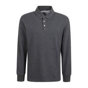 Brunello Cucinelli Klassisk Polo T-shirt i Blygrå Gray, Herr