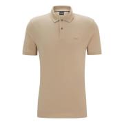 Boss Pique Polo Shirt Beige, Herr