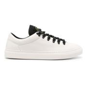 Stone Island Läder vandringsinspirerad sneaker med metallöglor White, ...