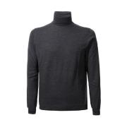 Zanone Flexwool Halsduk Tröja Antracit Slim Fit Gray, Herr