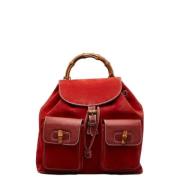 Gucci Vintage Pre-owned Mocka ryggsckar Red, Dam